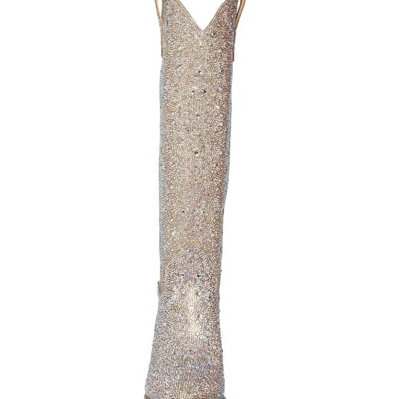 NWOT Madden Girl Arizona Silver Multi Sparkly Rhinestone Taylor Swift Boots 8.5 - Picture 3 of 14